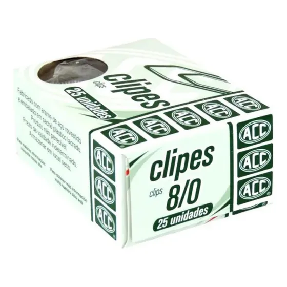 Prendedor De Papel Acc Clips Tamanho 8 De 10cm De Comprimento Cinza Com Design Liso