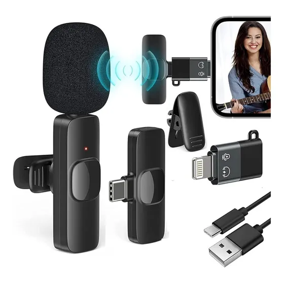 Micrófono Inalámbrico D Celular Solapa Iphone Android Tipo C
