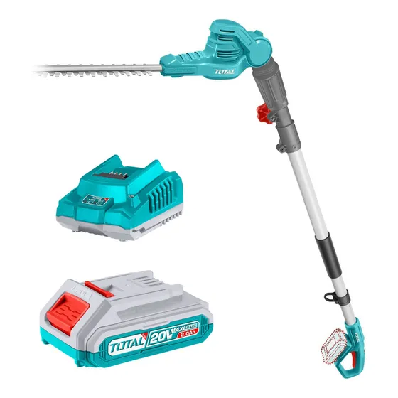 Cortacerco Extensible Inalámbrico Total 20v, Largo Máximo 240cm, Hoja 46cm - Con 1 Batería 2.0ah Litio-ion Y Cargador - Tpht2016012
