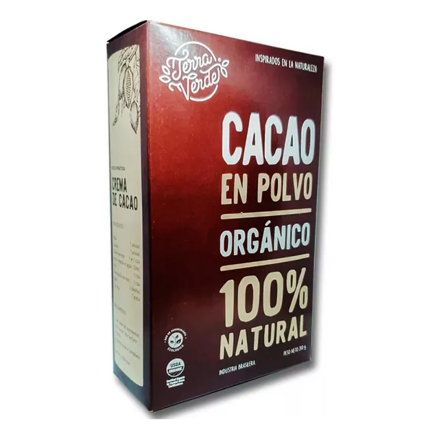 Cacao En Polvo Organico Terra Verde 100% Natural Sin Azucar