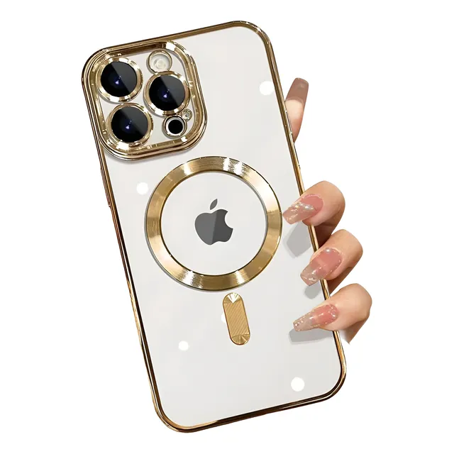 Funda iPhone 14 15 16  Cubre Cámara Magsafe Metalizada