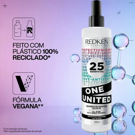 Leave-in com Proteção Térmica até 230°C, Tratamento Multibenefícios, Antifrizz e Condicionamento Leve sem Pesar, One United Redken 200ml