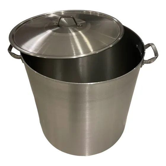 Olla De Aluminio 100 Litros Con Tapa - Manijas De Fundición