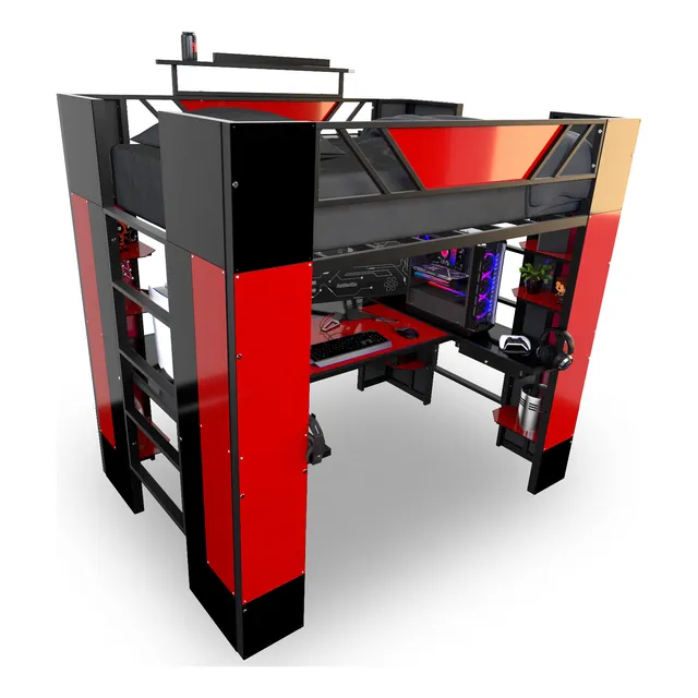Bunk Station X Litera / Cama Con Escritorio Gamer Ambientika
