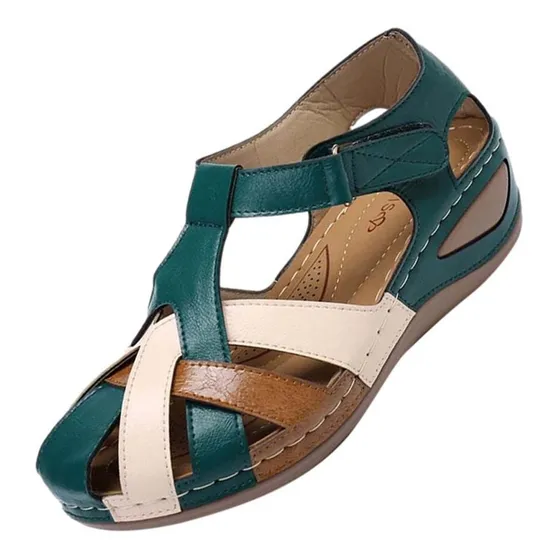 2021 Señoras Romanas Zapatos Cross Hebilla Sandalias