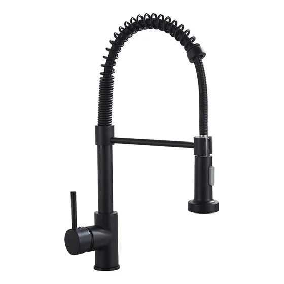 Llave Para Lavaplatos De Cocina Extraible Negro Acero Inox 