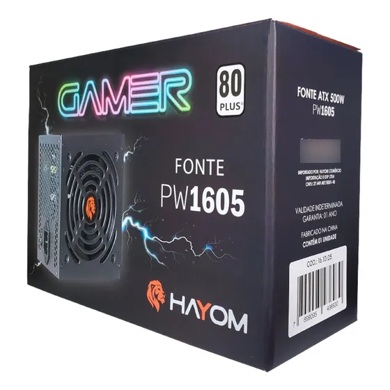 Fonte Alimentação 500w Atx 80 Plus White 110/220 Pfc Ativo