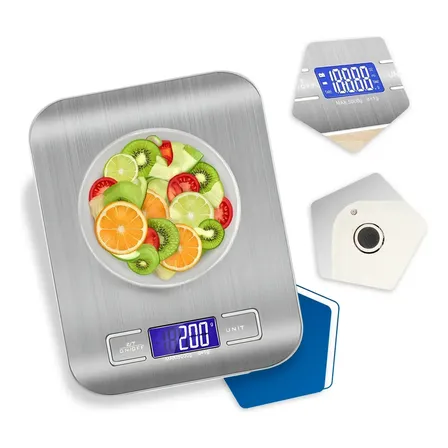 Balança Digital Cozinha Fitness Inox 10kg Alimentos Visor Grande Alta Precisão P