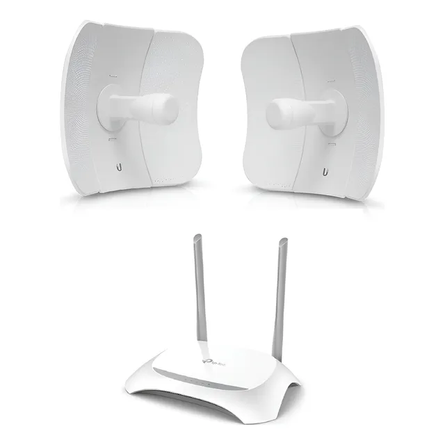 Kit 2 Antenas Ubiquiti Litebeam Lbe-m5-23 Y Router Tl-wr840n