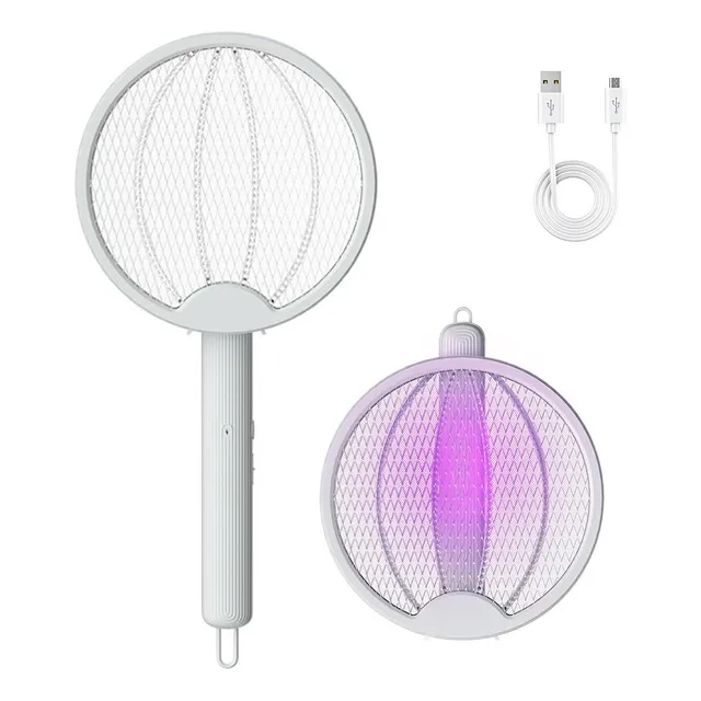 Raqueta Eléctrica Recargable Mata Moscas Mosquitos Plegable