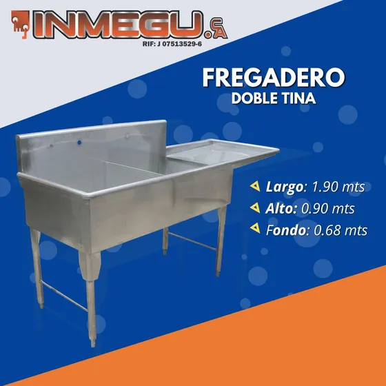 Fregadero Doble En Acero Inoxidable Con Escurridor 