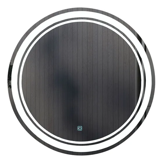 Espejo Circular Led 70x70 Cm Borde Escarchado 13.000k