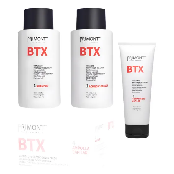 Kit Botox Primont: Shampoo Balsam Tratamiento Ampollas Btx