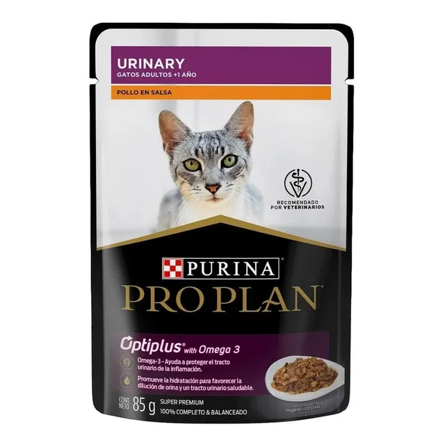 Alimento Pro Plan Gato Urinary Pollo En Salsa Caja 24 Pouch.