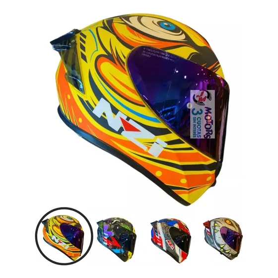 Jm Nuñez Casco Integral Nzi Trendy + Visor + Spoiler
