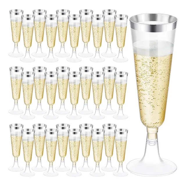 Copas Desechables Vino, Postres Plástico Premium 25 Piezas