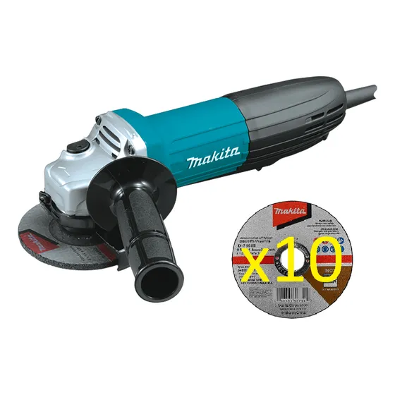 Miniesmeriladora 4-1/2 720w + 10 Discos Corte Inox Makita