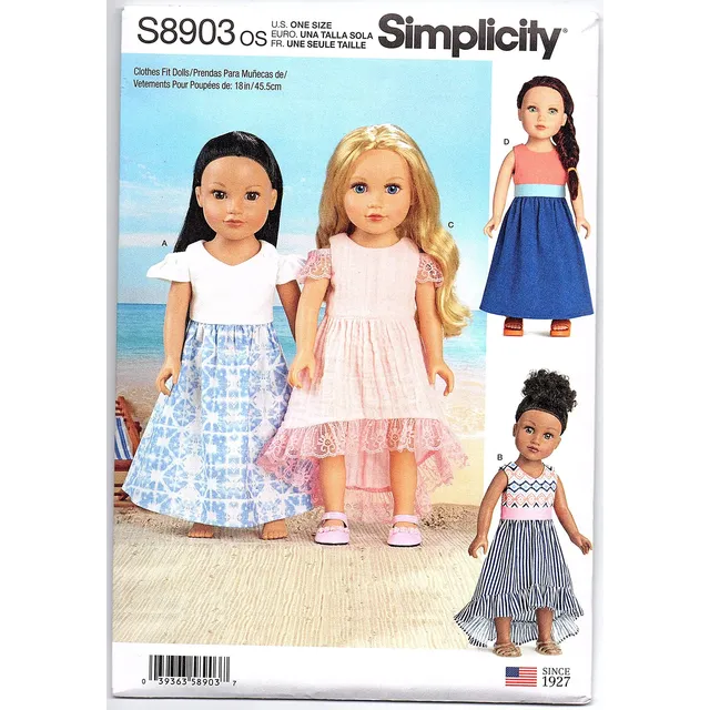 Costura Uso Para Hacer 4 Diseño Ropa Muñeca 17.7 in