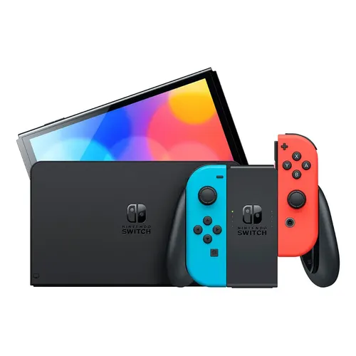 Nintendo Switch Console (2nd Generation, Neon Blue And Red