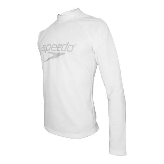 Camiseta De Baño De Manga Larga Surf Logo Speedo Blanco
