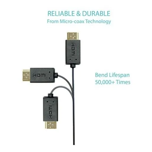 Slim Cable Micro Hdmi Flexible Mundo 2.6 Pie Velocidad