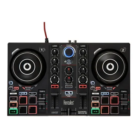Controlador DJ Hércules DJControl Inpulse 200 negro de 4 canales