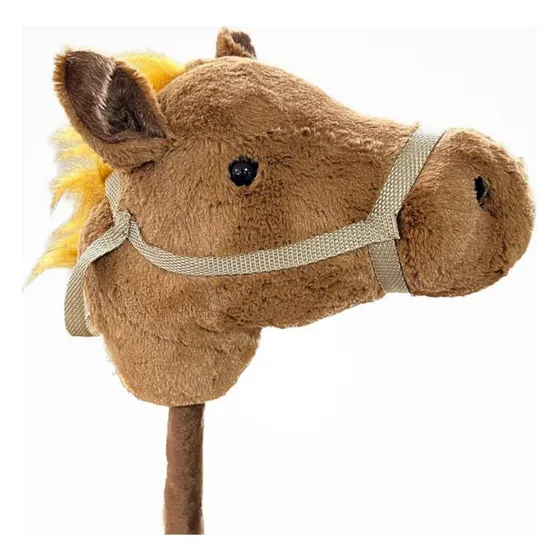 Cavalo De Madeira E Pelúcia Rosa Com Som E Rodinhas 99cm