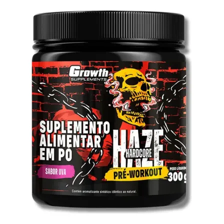 Growth Pré-treino 300g Haze Mais Energia No Treino Sabor Uva