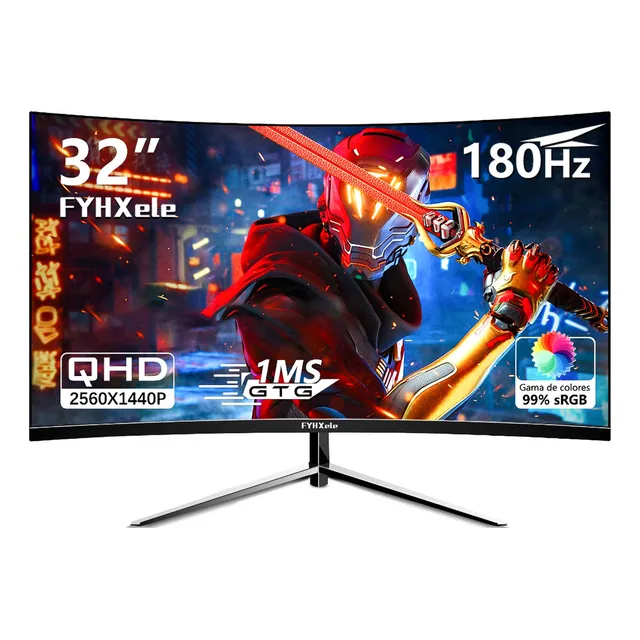 Monitor Gamer Fyhxele con pantalla de 32" 180Hz 127V y resolución Quad HD