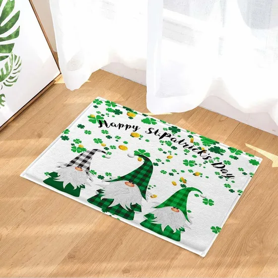 Alfombrilla Baño Para Dia San Patricio Diseño Trebol Verde X