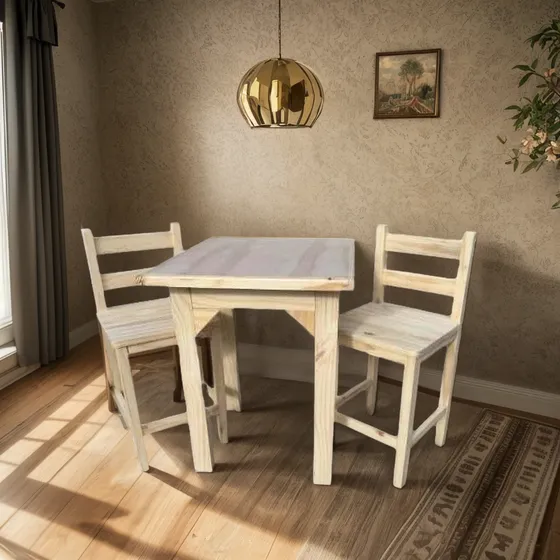 Mesa Con Sillas De Pino Nacional
