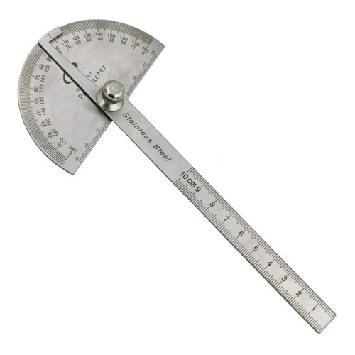 Goniómetro Regla Transportador De Angulos 180° Metalica