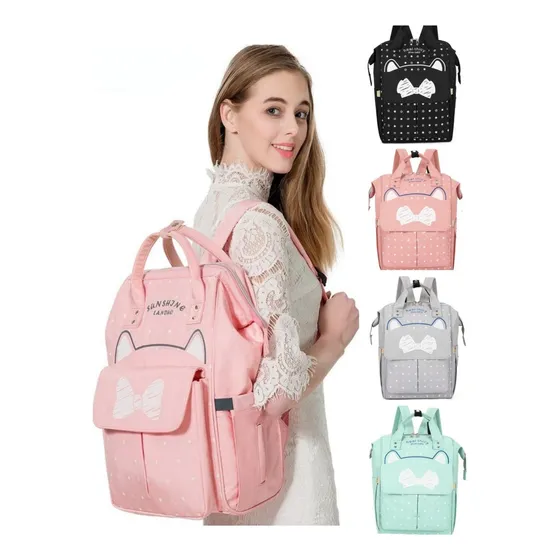 Morral Pañalera Con Puerto Usb Mochila Impermeable Para Bebé