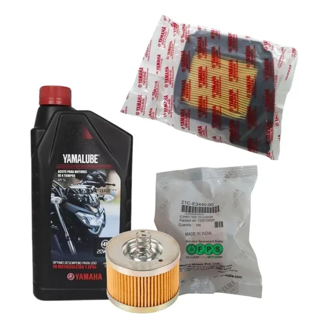Aceite Yamalube 20w-50 4t + Kit Filtros Aire Y Aceite Fz16