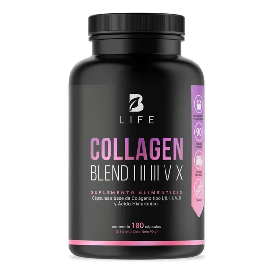 Mezcla De Colágenos Tipo I, Ii, Iii, V Y X  180 Cáps B Life