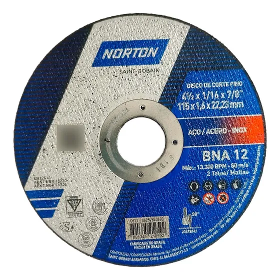 Disco Corte Fino 4 1/2  Norton Bna12 