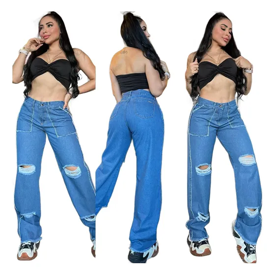 Jeans Cargo Para Dama A La Moda