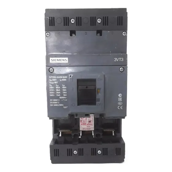Disjuntor Tripolar Siemens 3vt3 3vt3763-2aa36-0aa0 630a 
