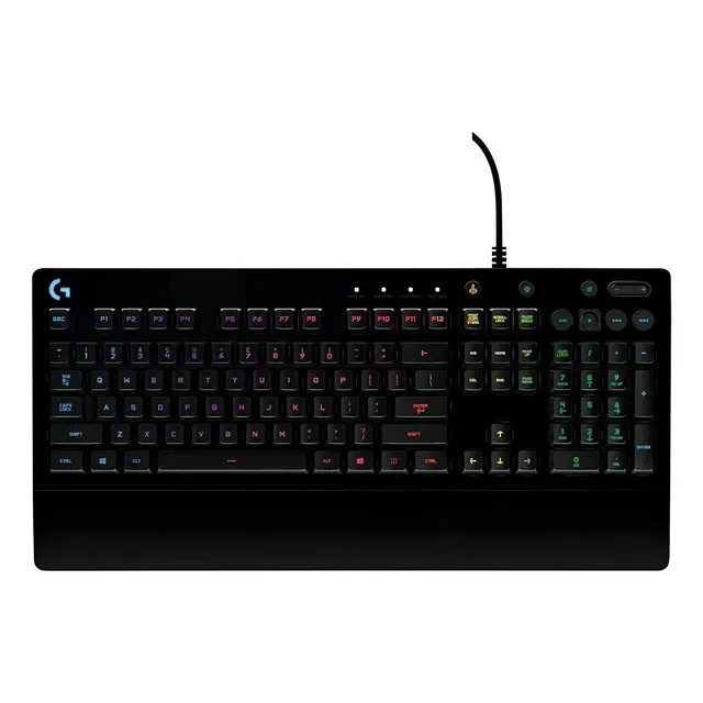 Teclado gamer Logitech G Serie G QWERTY inglés internacional color negro con luz RGB