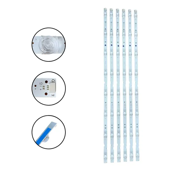 Tiras De Led De Reposição Para Tv Semp Tcl 65p65 65p65us 65p8m E 61cm De Comprimento
