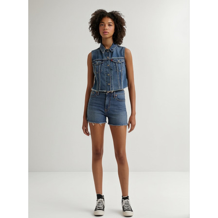 Short Jean Roturas Tiro Alto Levi's High Rise Importado Short Jean Roturas Tiro Alto Levi's High Rise Importado