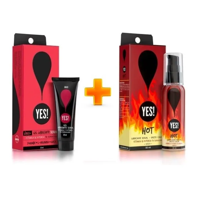 Pack 2 Lubricante Intimo Yes! Original Y Yes Hot Estimulante