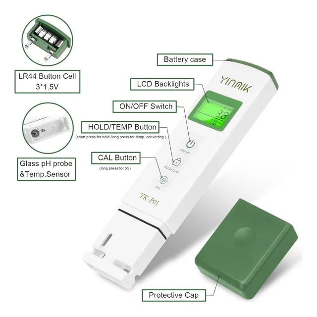 Medidor De Ph Digital Yk-p01 Tester