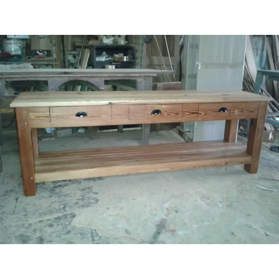 Mesa Pinotea Rustica Arrime,lcd Audio,1,80 Mts X 0,45