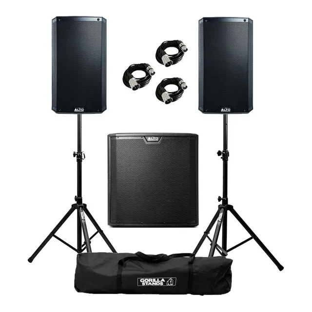 2 Bocinas Alto Ts312s 2000 W 1 Subwoofer Mismo Dia Color Gris