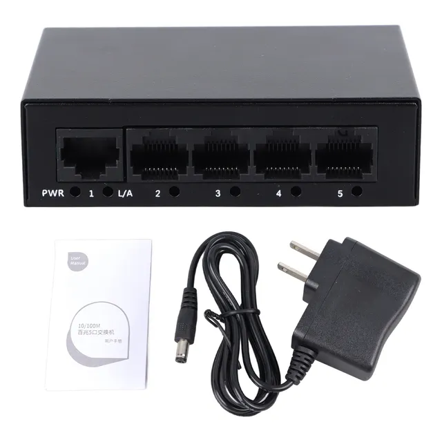 Switch Ethernet 5 Puertos, 100 Mbps 100-240v
