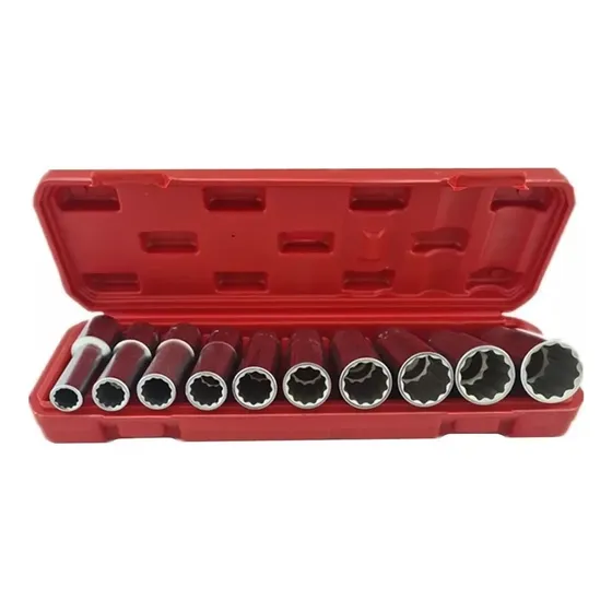 Kit Juego Dados Largos Poligonales Cuadrante 1/2 10 Piezas Color Rojo