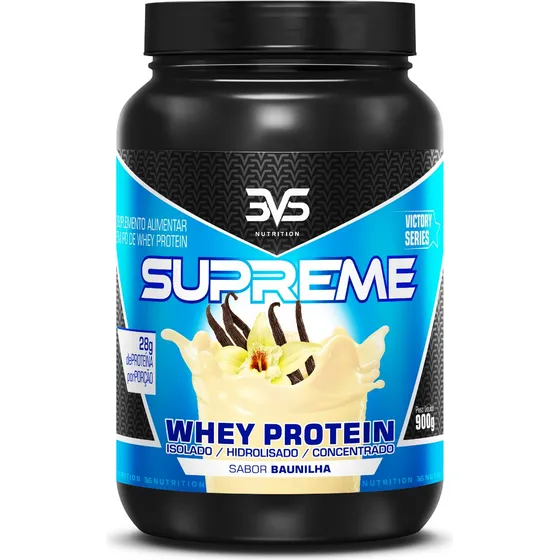 Whey 3W Supreme 900g - Sabor: Baunilha - Fórmula Exclusiva Com 28g De Proteína Por Dose Com Whey Isolado, Whey Hidrolisado E Whey Concentrado