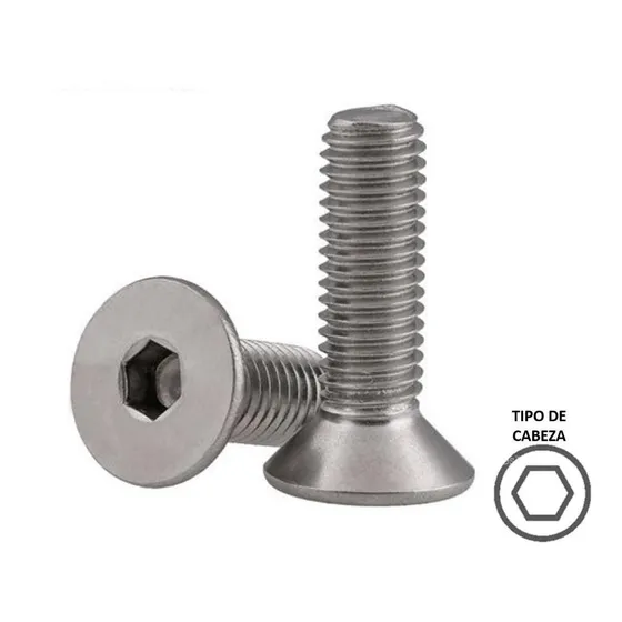 Tornillo Allen Plano Inoxidable 3/8'' X 3/4'' (100 Pzs)