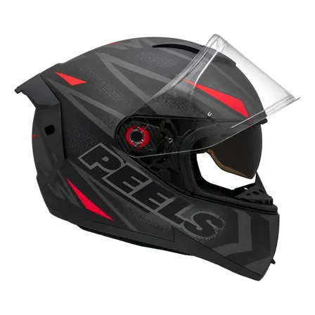 Capacete Moto Peels Icon Pro Fast Óculos Interno 58 Preto Fosco/vermelho Fosco 58